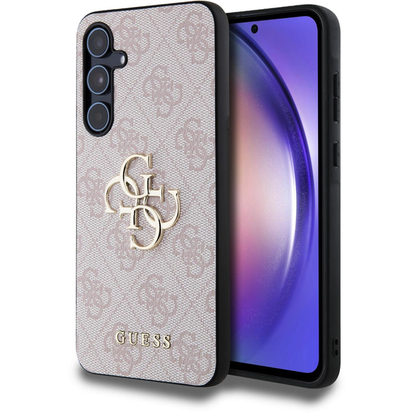 Guess 4G Metal Logo Samsung Galaxy A55 5G rózsaszín PU tok