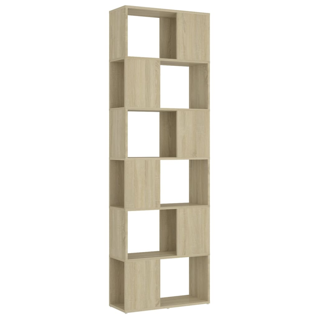 sonoma-tölgyszínű térelválasztó könyvszekrény 60 x 24 x 186 cm (809101)