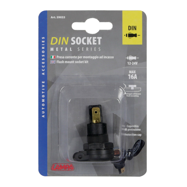 Lampa , DIN Steck Dugó Aljzat, Süllyeszthető, 16A 12/24V (0139033)