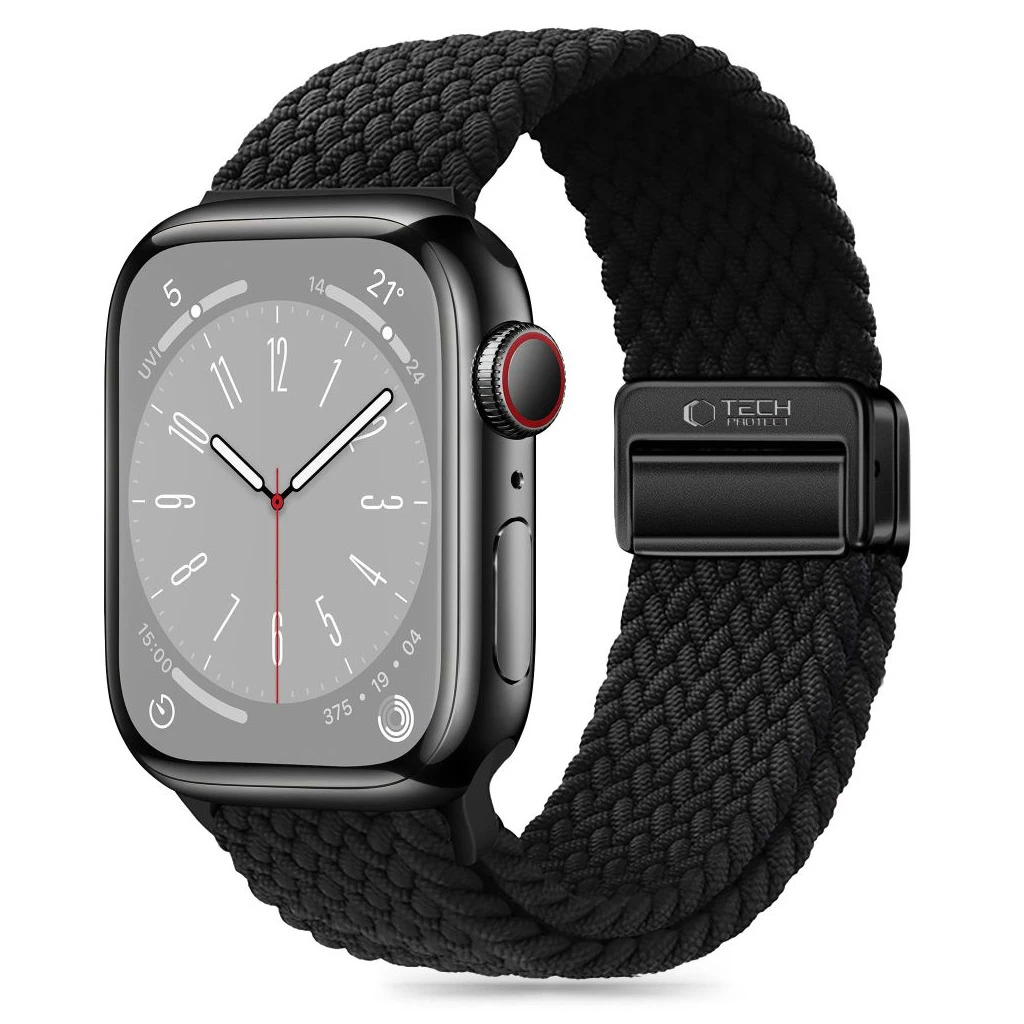 A végleges, SEO-barát terméknév javított változata: TECH-PROTECT NYLONMAG Apple Watch 8/9/10/11/SE készülékhez tok (40/41/42 mm) fekete