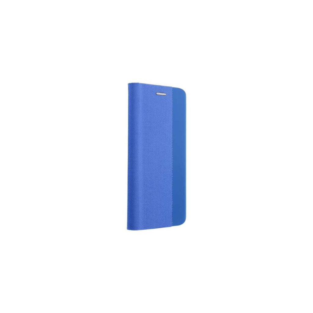 Tok álló, bőr hatású (FLIP, oldalra nyíló, asztali tartó, textil minta) KÉK (Samsung Galaxy A14 4G / 5G ) (GP-138730)