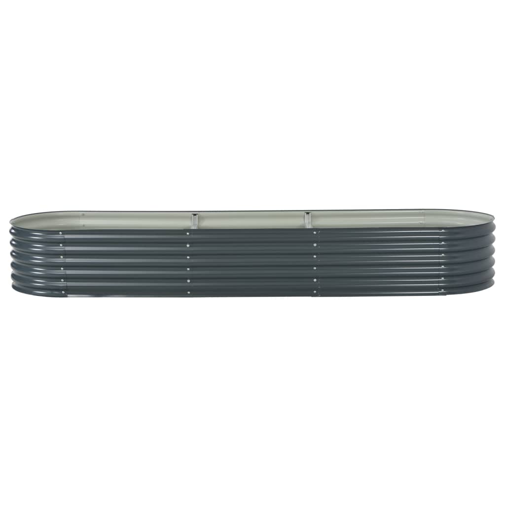 szürke horganyzott acél kerti magaságyás 320 x 80 x 44 cm (45527)