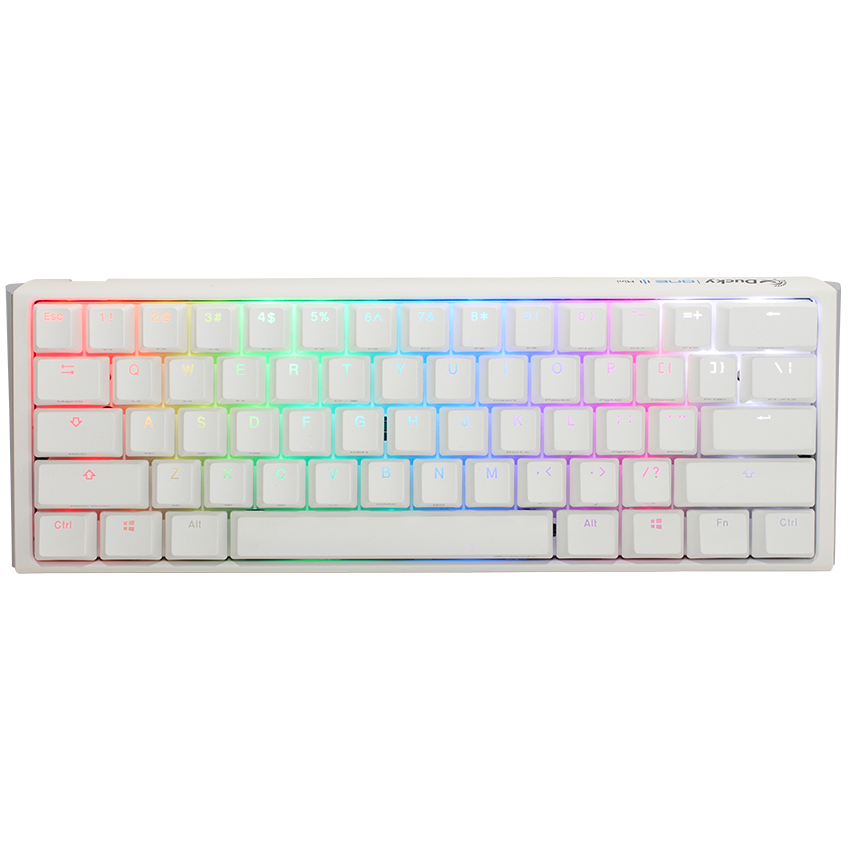 Billentyűzet Ducky ONE 3 Mini MX Clear RGB Premium ABS Magyar (HU) Fehér (DKON2161ST-WHUALPWWWSC1)