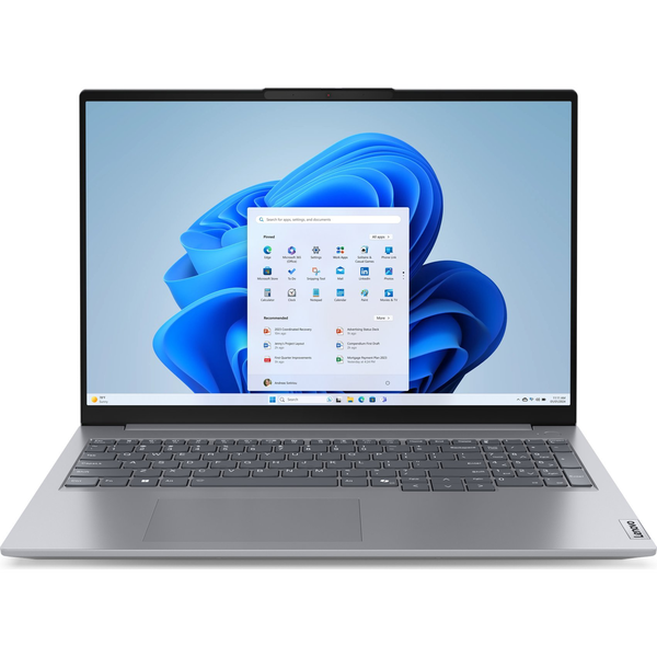 Lenovo ThinkBook 16 AMD Ryzen™ 5 7535HS Laptop 40,6 cm (16") WUXGA 16 GB DDR5-SDRAM 512 GB SSD Wi-Fi 6E (802.11ax) Windows 11 Pro Szürke