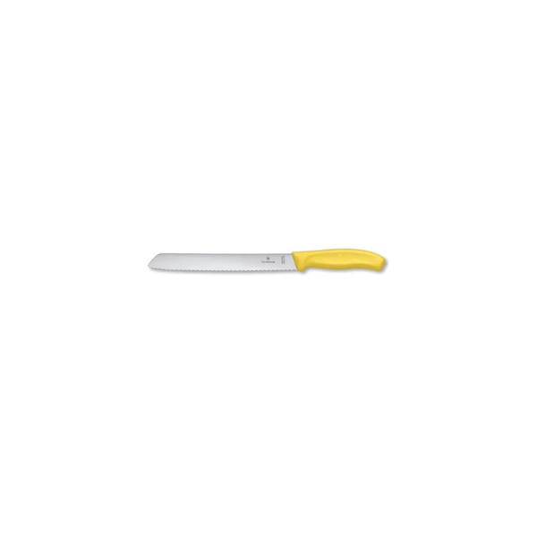 Cutit pentru paine, Victorinox, 6863621L8B, Otel, 21 cm, Argintiu/Galben