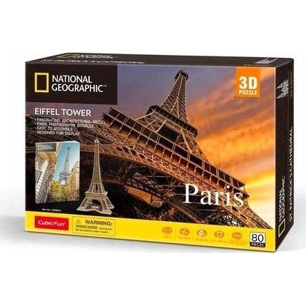 Puzzle 3D National Geographic Párizsi Eiffel-Torony 80 Elem (456597)