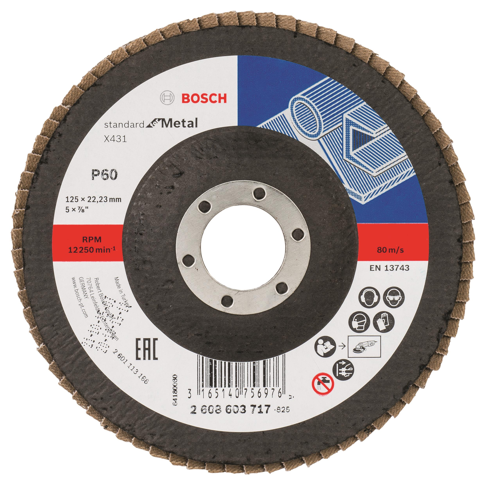 BOSCH 2608603717 X431, Standard for Metal lamellás csiszolókorong (2.608.603.717)