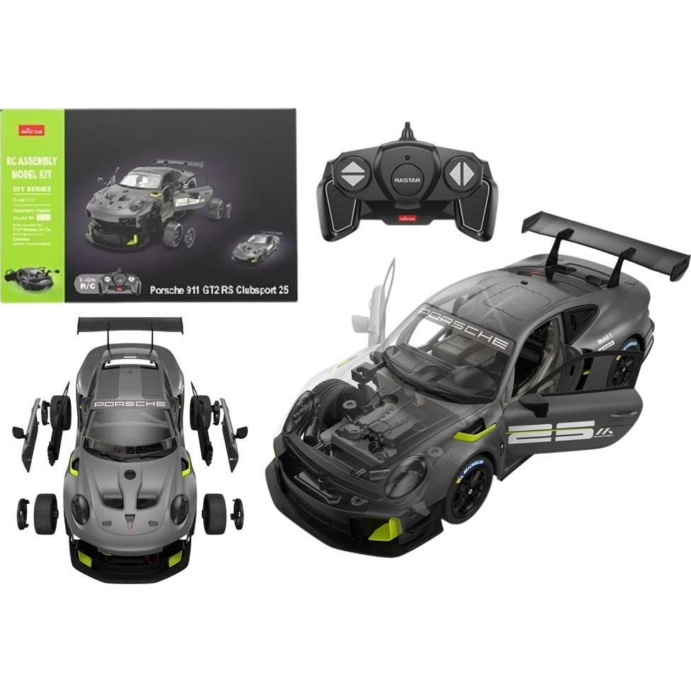 Építőkocka Autó RC Rastar 1:18 Porsche 911 GT2 Szürke 68 Elem 20574 (20574)