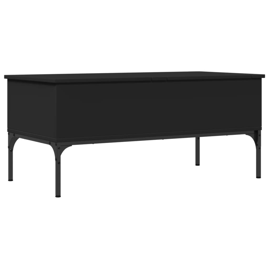 fekete szerelt fa és fém dohányzóasztal 100 x 50 x 45 cm (845411)
