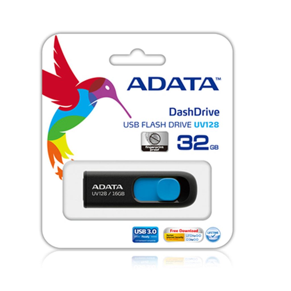 Pendrive ADATA UV220 32GB USB2.0 Černo-modrý 32GB USB 2.0 černý