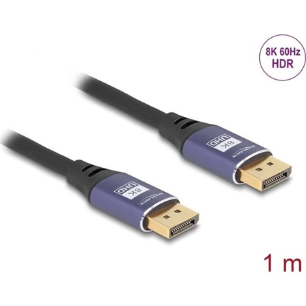 Delock DisplayPort kábel 8K 60 Hz 1 m lila fém (80600) (80600)