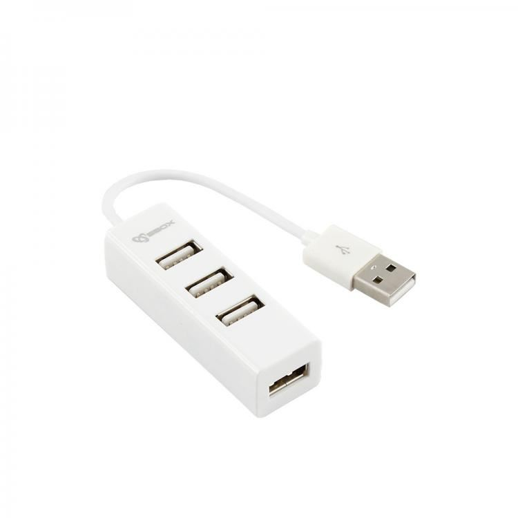 Sbox H-204W USB 2.0 4 portos HUB fehér (H-204W)
