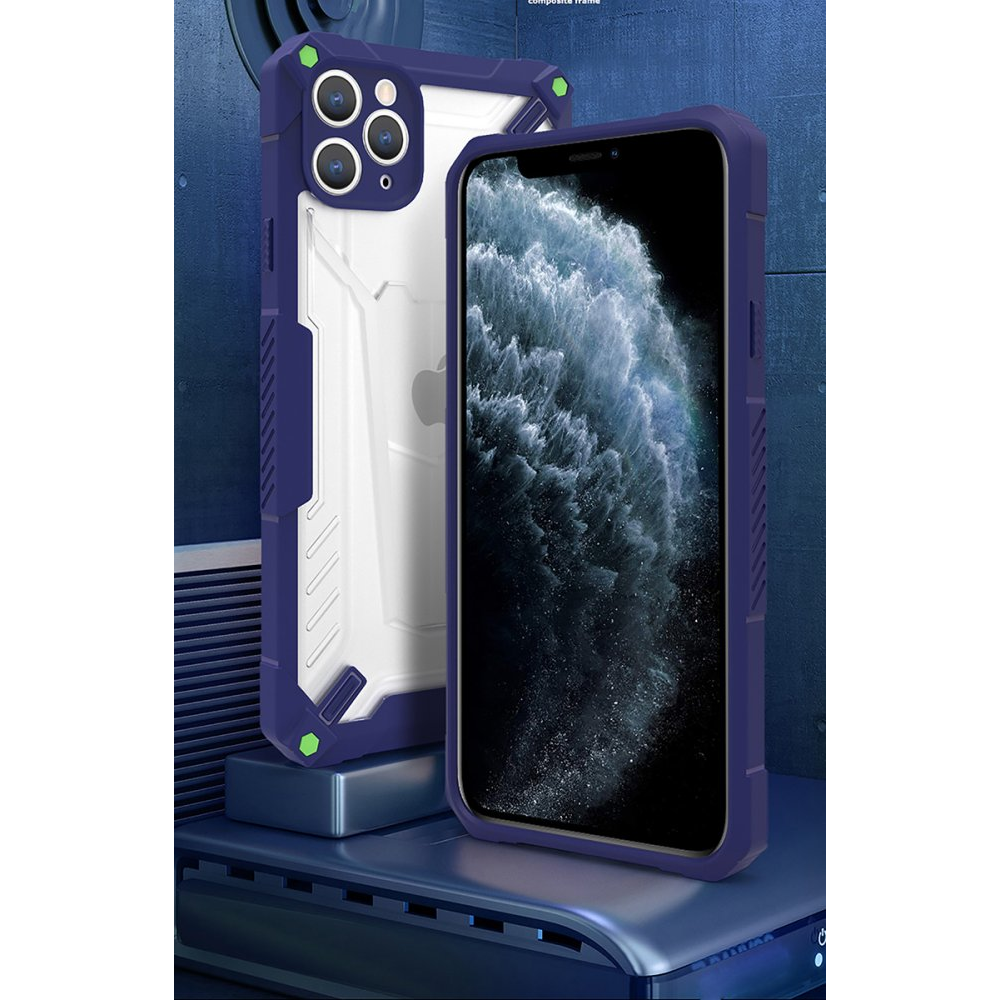 Fusion Hybrid Apple iPhone 13 Pro Szilikon Tok - Kék/Átlátszó (FSN-HP-IPH-13PR-BL)