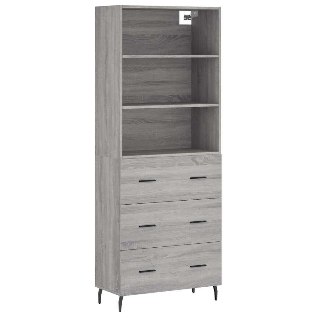 szürke sonoma szerelt fa magasszekrény 69,5 x 34 x 180 cm (3189403)