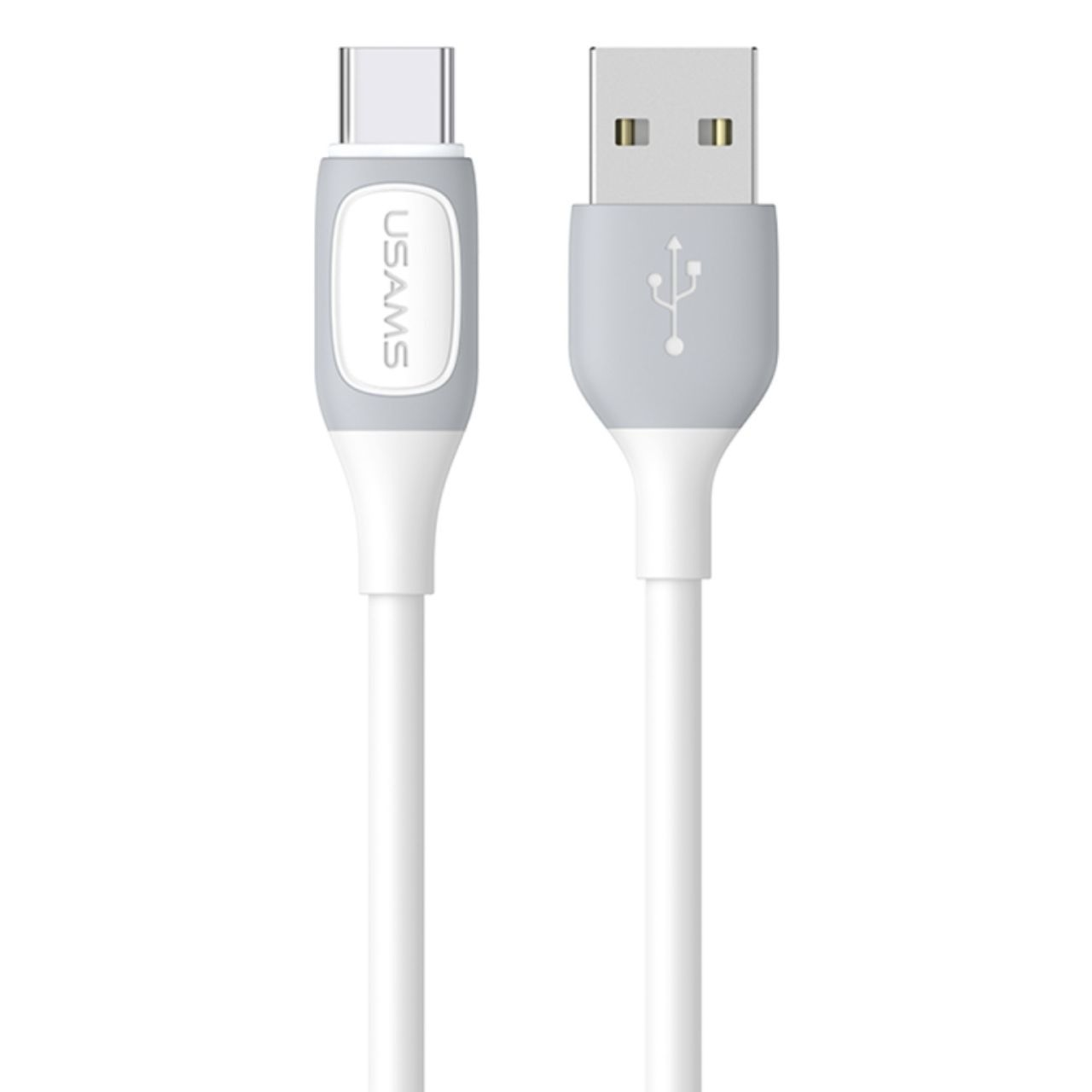 Usams Jelly Series USB-A apa - USB-C apa 2.0 Adat és töltőkábel - Fehér (1m)