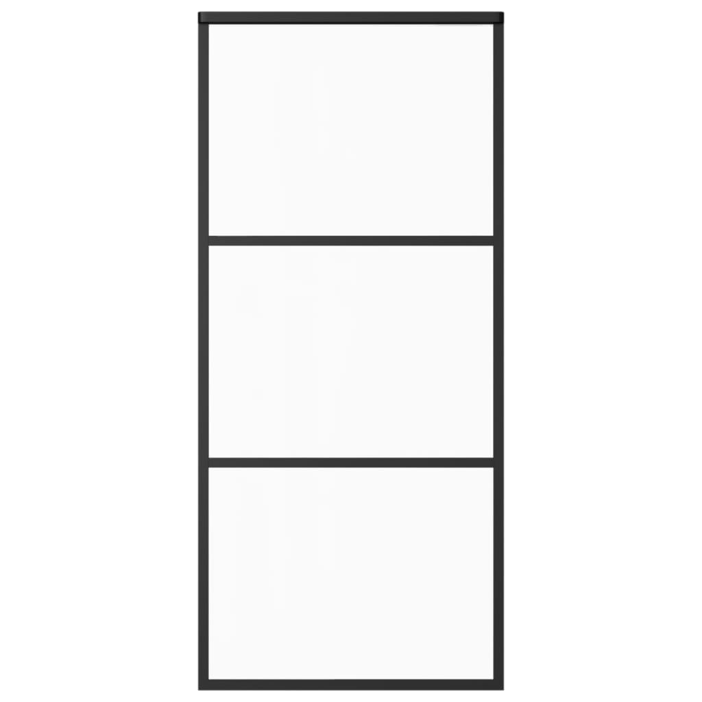 fekete ESG üveg és alumínium tolóajtó 90 x 205 cm (151009)