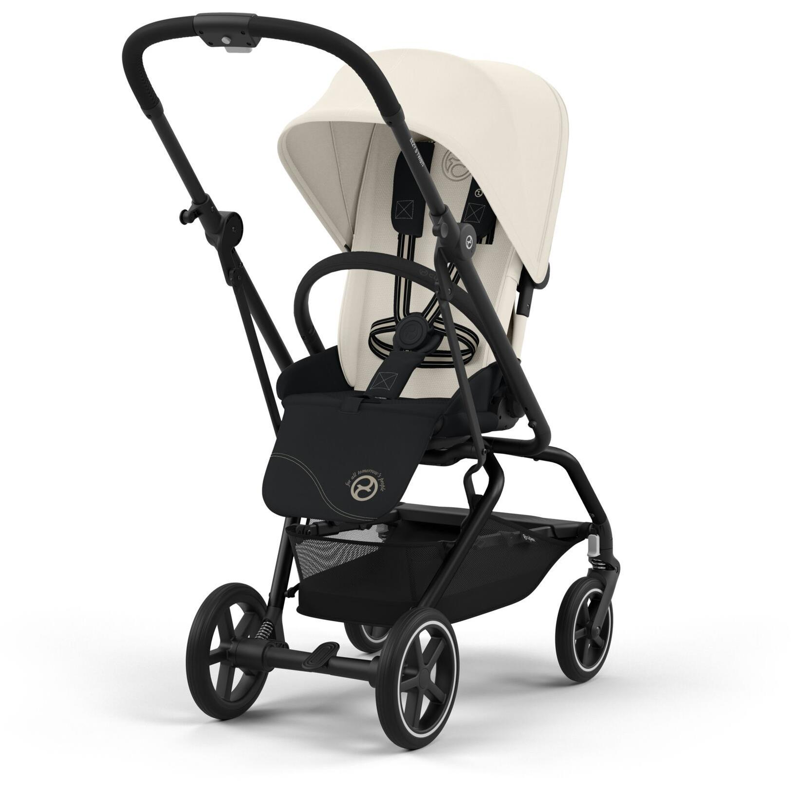 Cybex Eezy S Twist+2 BLK Canvas White/Light beige (4063846450589)