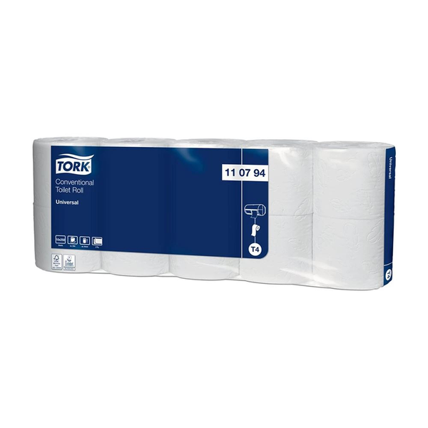 Tork Universal T4 2 rétegű, átmérő: 12,5cm, 250 lap/32,5 m/tekercs, 10 tek/csomag toalettpapír fehér (110794)