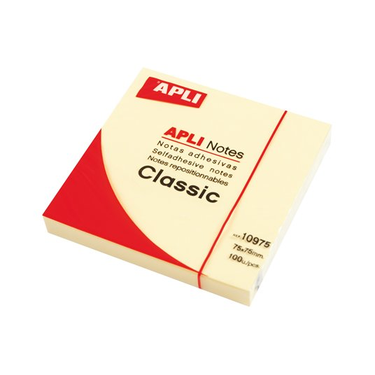 Apli 75x75mm öntapadó jegyzettömb (100db) - Sárga (10975)