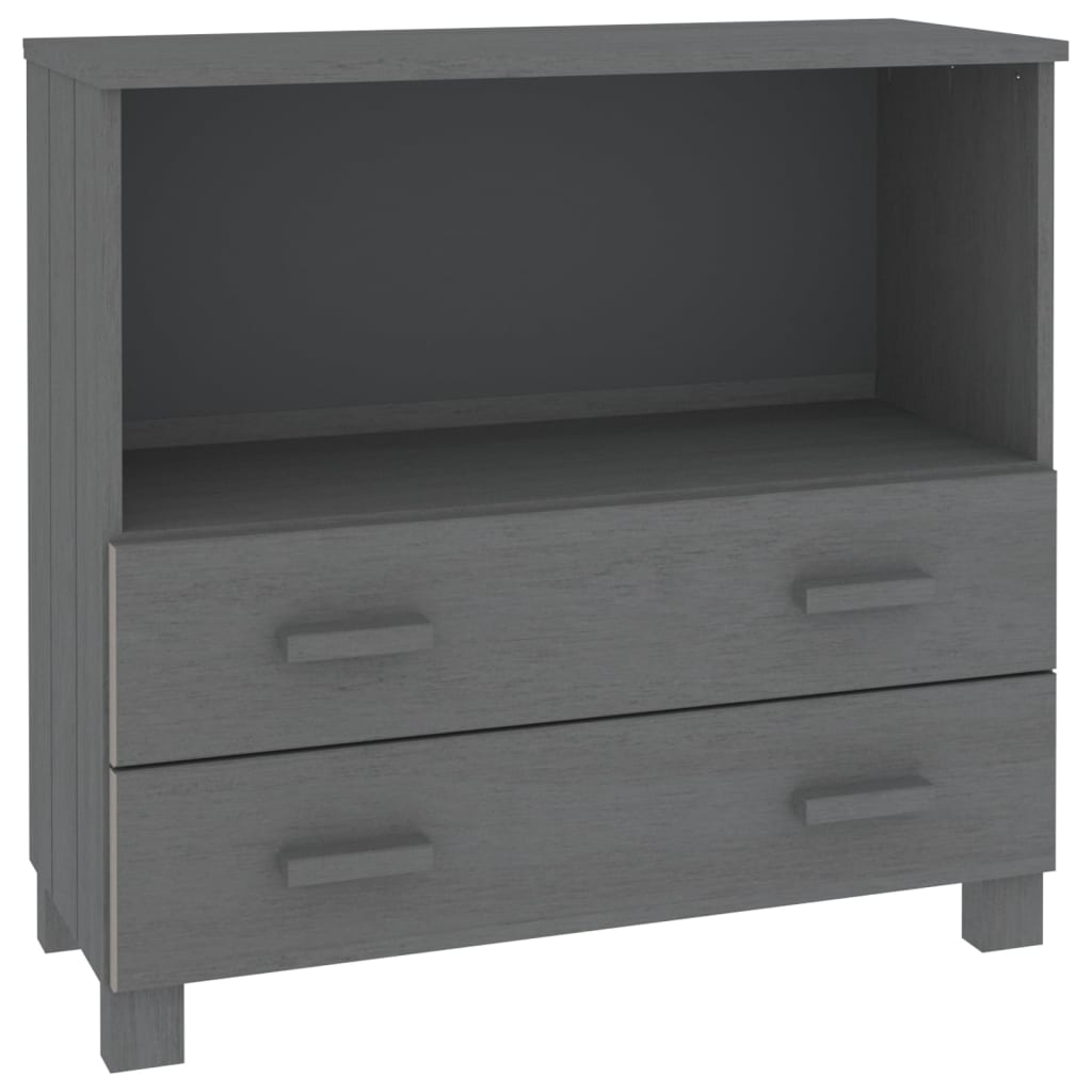 HAMAR sötétszürke tömör fenyőfa tálalószekrény 85 x 35 x 80 cm (340498)