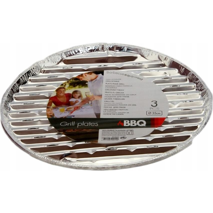 Alumínium Grill Tányér 3 db Kör alakú 350x330x27 mm (twm_416263)