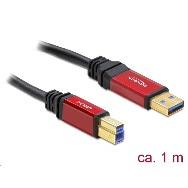 Delock USB 3.0 A típusú csatlakozó > USB 3.0 B típusú csatlakozó 1 m Premium kábel (82756)