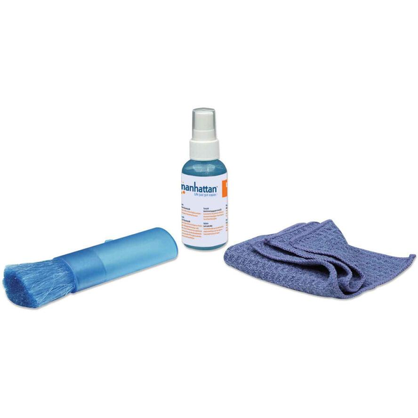 Manhattan 421010 kit de limpieza para computadora LCD/TFT/Plasma Líquido y paños secos/húmedos para limpieza de equipos 60 ml