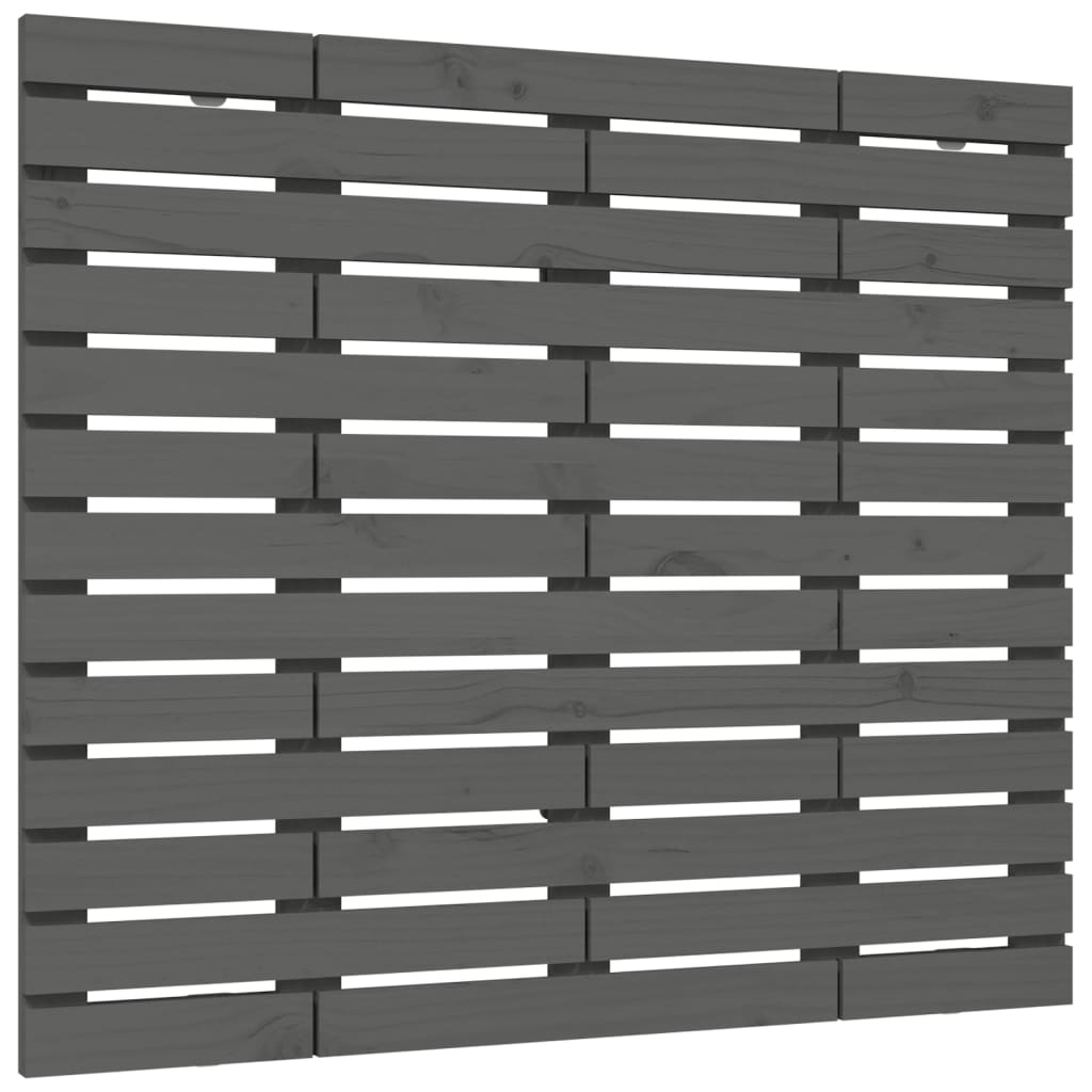 szürke tömör fenyőfa fali fejtámla 126 x 3 x 91,5 cm (824680)