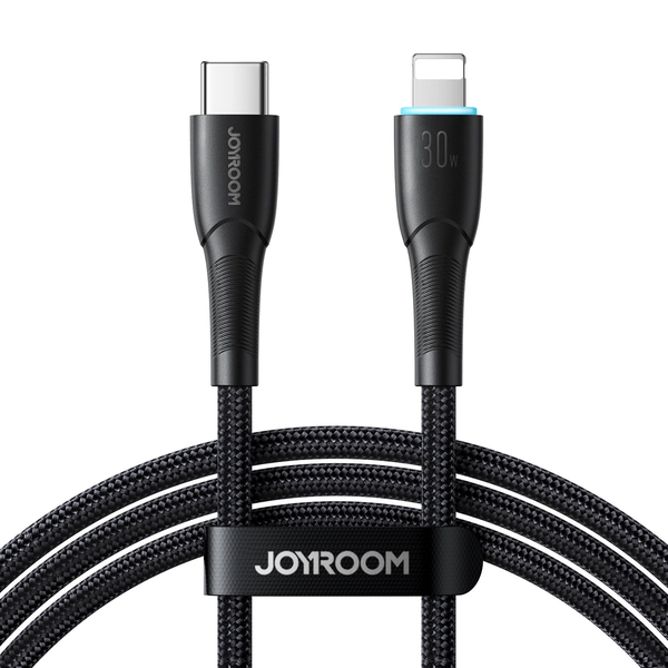 Joyroom Starry Series SA32-CL3 USB-C apa - Lightning apa 2.0 Adat és töltő kábel - Fekete (1m)