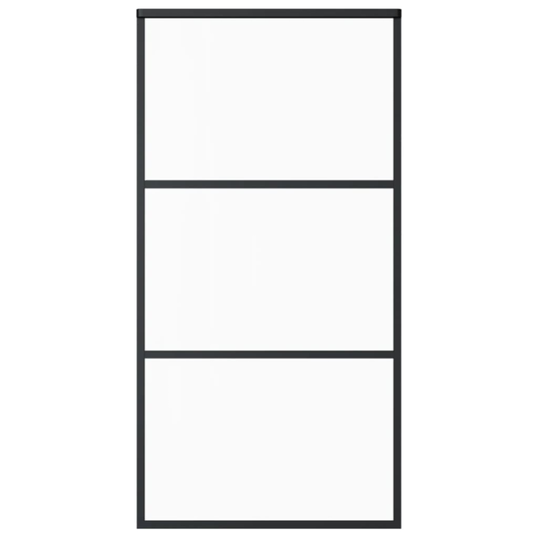 Ușă glisantă, negru, 102x205 cm, sticlă ESG și aluminiu