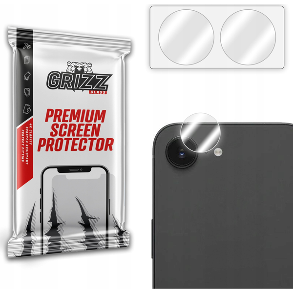 Szkło na aparat GrizzGlass HybridGlass Camera do Apple iPhone 16e [2 PACK]