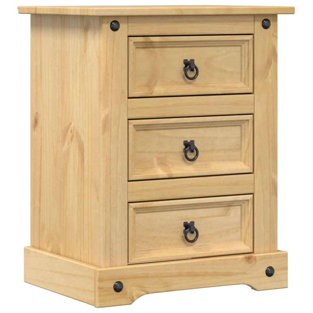 Corona tömör fenyőfa éjjeliszekrény 53x39x66 cm (4005659)