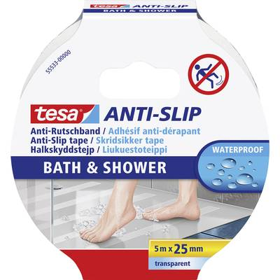 Tesa BATH & SHOWER (55533-00000-11) Csúszásmentesítő szalag Átlátszó (H x Sz) 5 m x 25 mm 1 db (55533-00000-11)