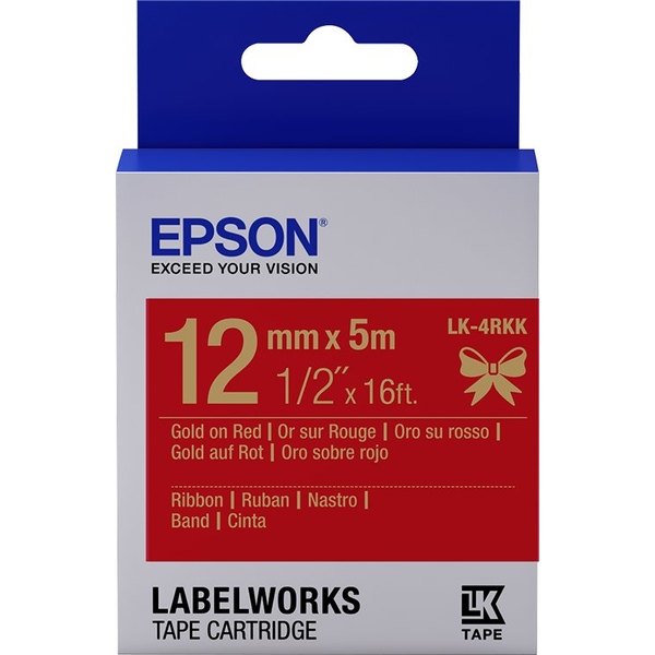 Epson LK-4RKK labelprinter-tape Goud op rood
