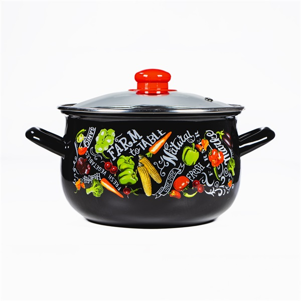 TOO BELLY FARM BLACK 6,2 literes, 24cm átmérő, 15cm magasságú lábas (fazék) üveg fedővel