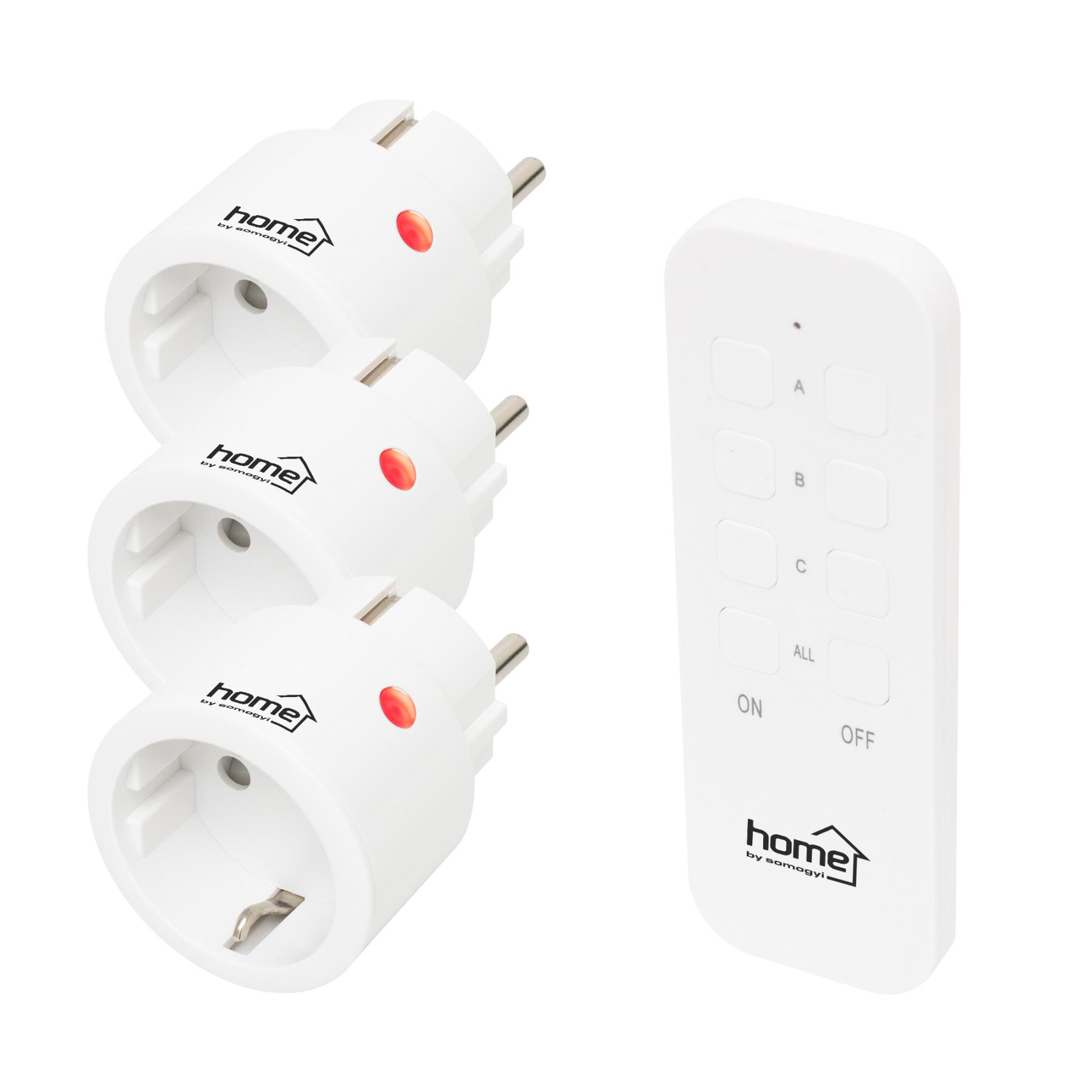 Home TH2313 Távirányítós fali konnektor aljzat szett 2300W - Fehér (TH2313)