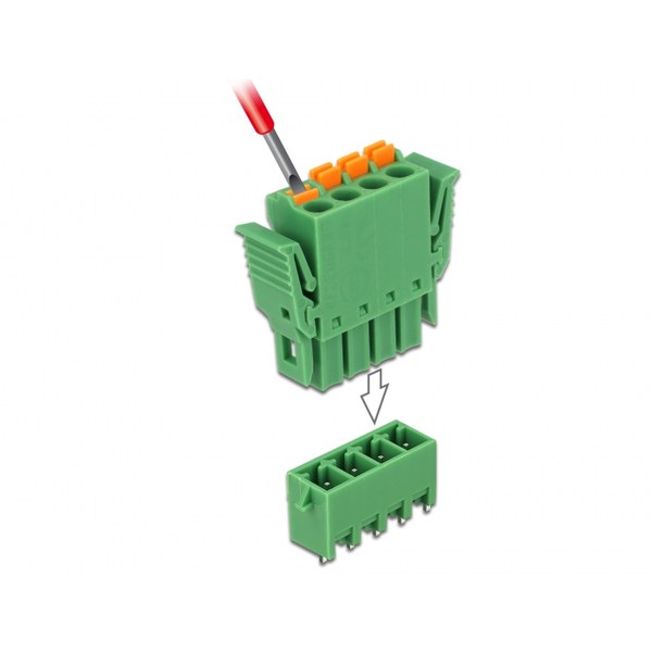 DELOCK Terminalblock Set f. Platine 4 Pin 3,81mm Rastermaß