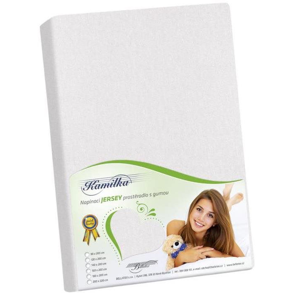 Bellatex Jersey lepedő, 180×200×40 cm, fehér
