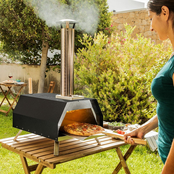 Horno Para Pizza De Pellets Con Accesorios Innovagoods Madera 42 X 81 X 80 Cm, 42 X 81 X 80 Cm Negro