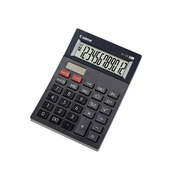 Canon Настолен калкулатор AS-120 II, 12-разряден, черен