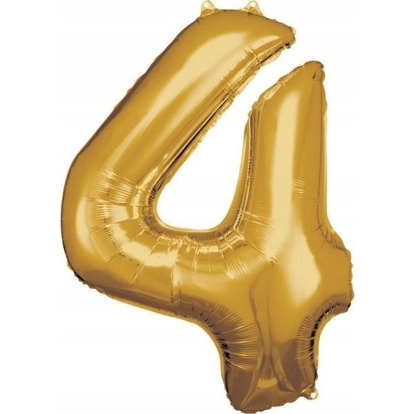 Óriás Szám Fólia Lufi - 4-es, 86x66 cm, Arany (9906269)