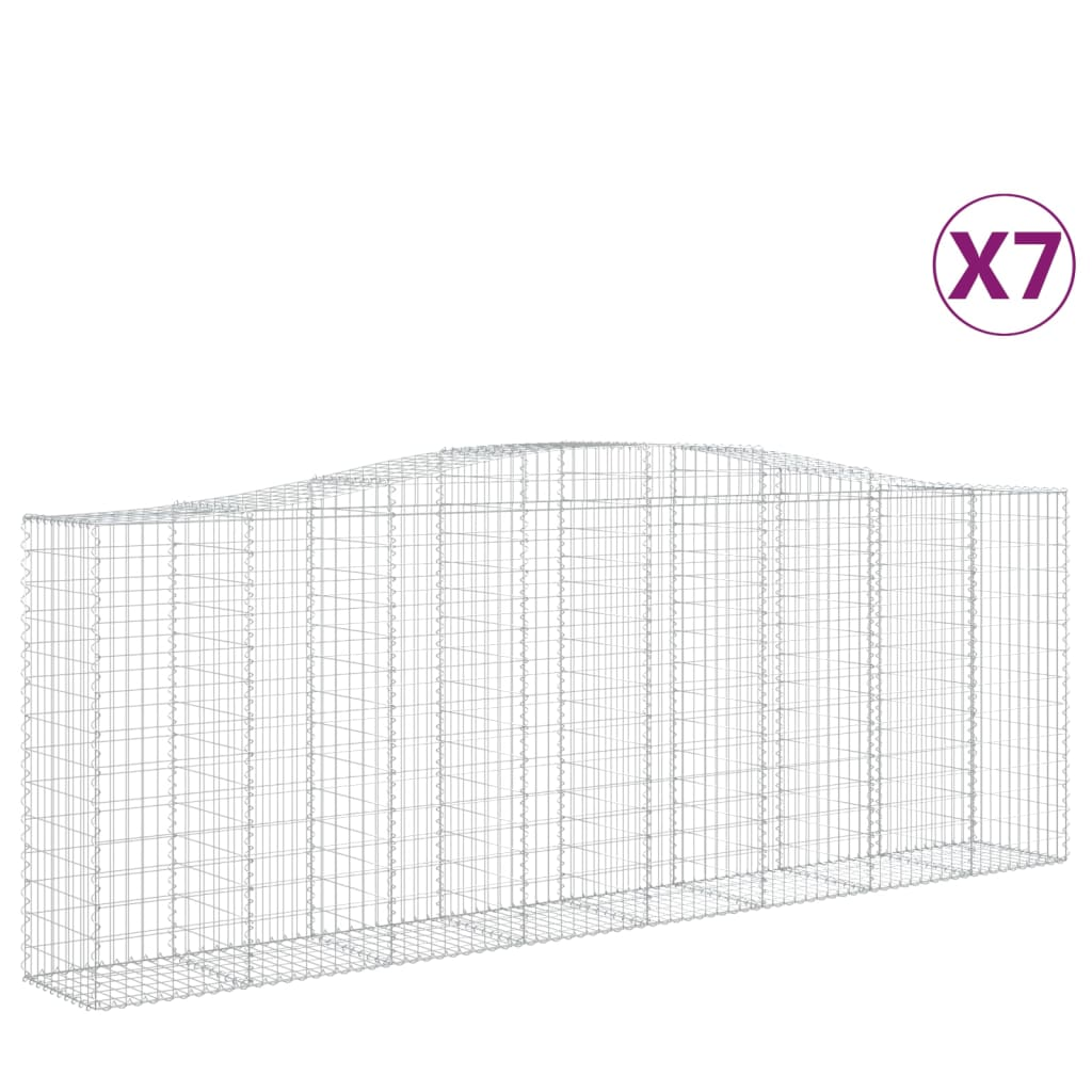7 db íves horganyzott vas gabion kosár 400x50x140/160 cm (3145987)