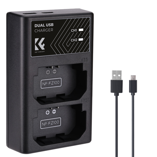 Podwójna Ładowarka Usb Do Np-fz100 Sony A7 A7r Iii A9 Ii A6600 K&f Concept / Kf28.0010