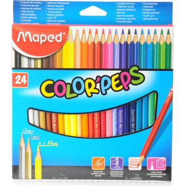 SZÍNES CERUZA KÉSZLET, HÁROMSZÖGLETŰ, 24 KÜLÖNBÖZŐ SZÍN (205576)