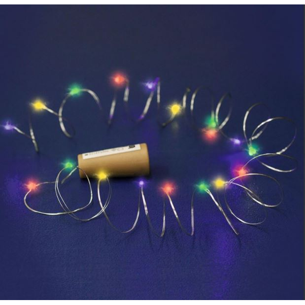 Somogyi MLD 20/M Micro LED-es elemes fényfüzér, parafadugó alakú elemtartóval (MLD 20/M)