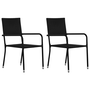 Set mobilier de grădină, 3 piese, negru, poliratan