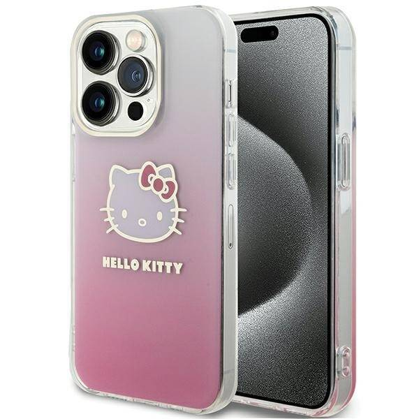 Hello Kitty IML Gradient Electrop Kitty Head iPhone 14 Pro Max telefon tok - Pink (HKHCP14XHDGKEP)