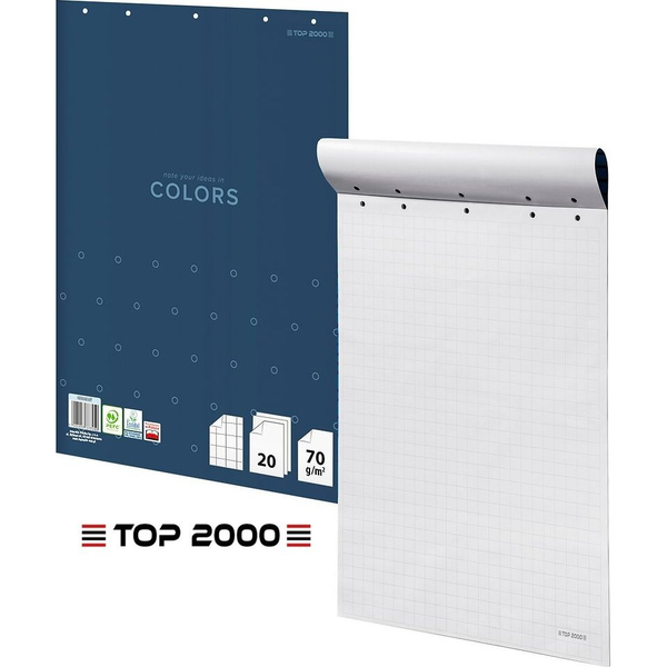 Flipchart Top 2000 Blok do flipchartu Top 2000 Colors 64x90cm kratka (20)