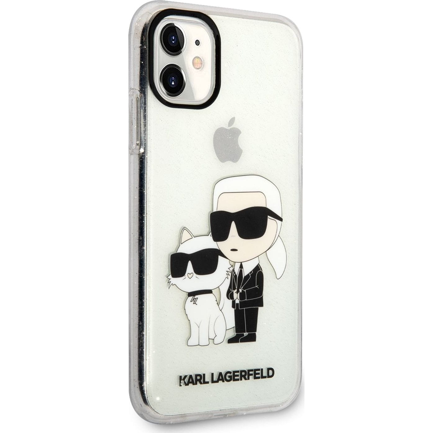Karl Lagerfeld iPhone 11 Tok - Csillogós átlátszó/Mintás (KLHCN61HNKCTGT)