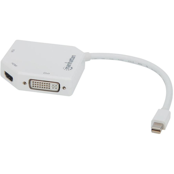 Manhattan 207362 adaptér k video kabelům 0,25 m Mini DisplayPort DVI-I + VGA (D-Sub) + HDMI Bílá